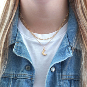 Crescent Moon Charm Necklace