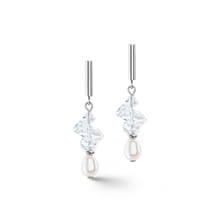 Dancing Crystals & Pearls Silver Earrings