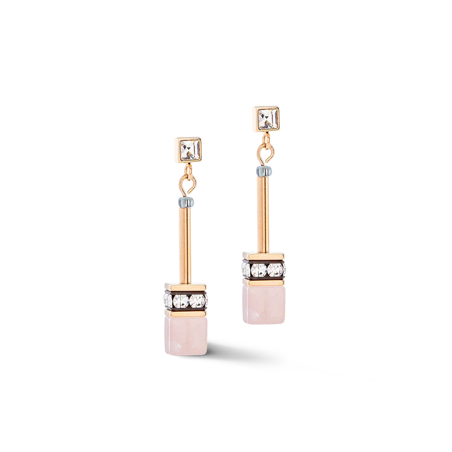 GeoCUBE Iconic Nature Chain Rose Earrings