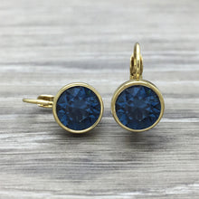Luxe Swarovski Montana Blue Earrings