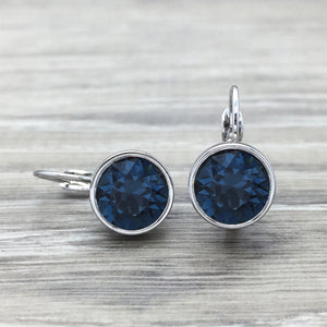 Luxe Swarovski Montana Blue Earrings