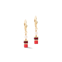 Sparkling Princess Gold Red Earrings