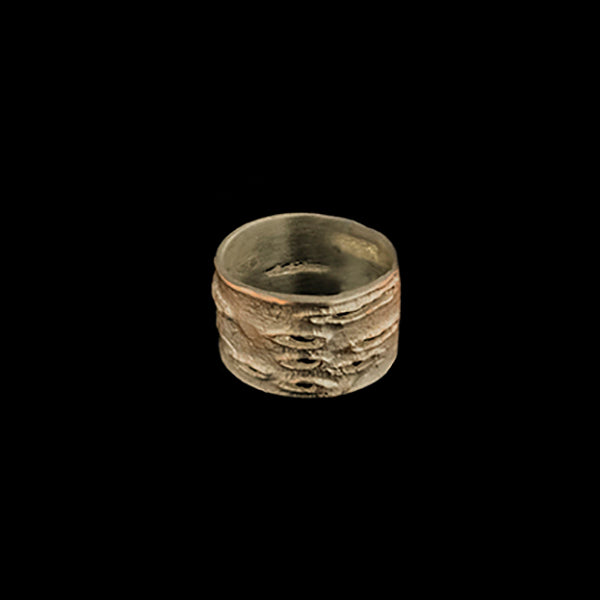 Silver Birch Bark Medium Ring