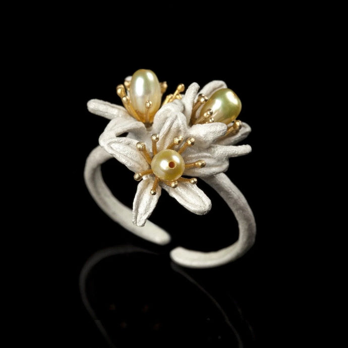 Orange Blossom Triple Flower Ring