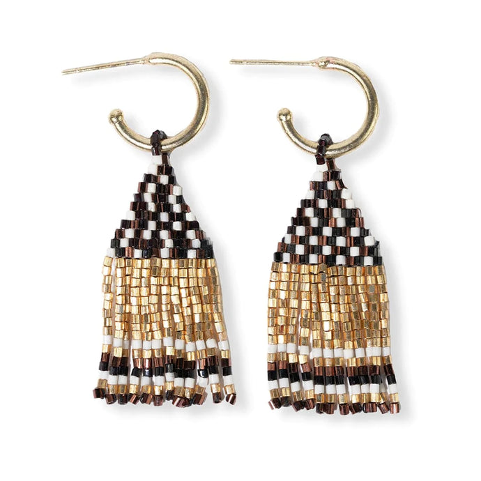 Leta Mini Gold Hoop Fringe Earrings