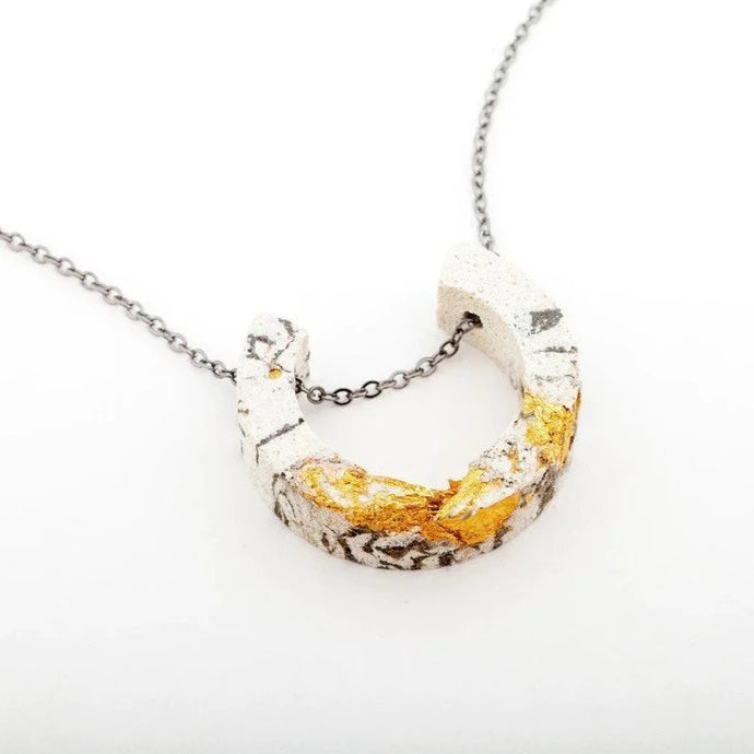 Concrete Fractured Arc Necklace