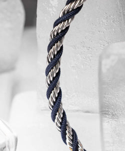 Catena Twisted Navy Silver Bracelet