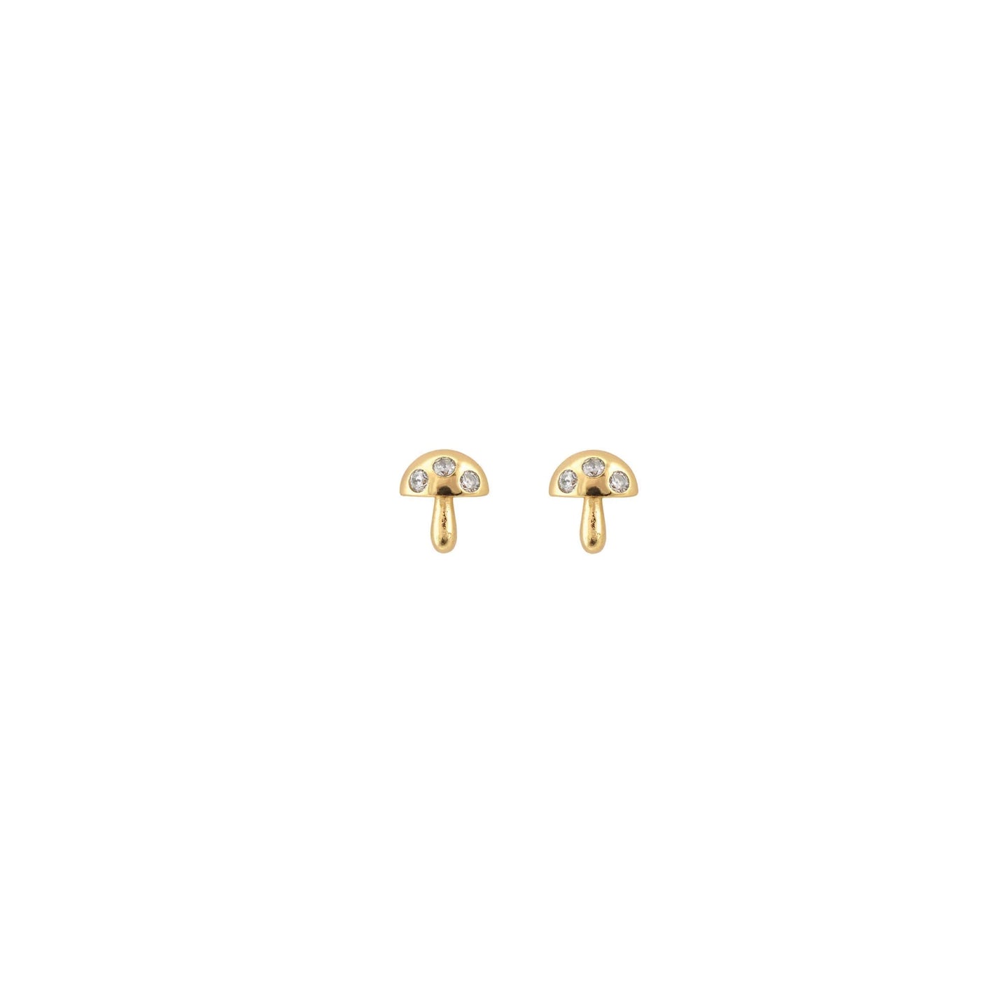 Tiny Mushroom Crystal Studs