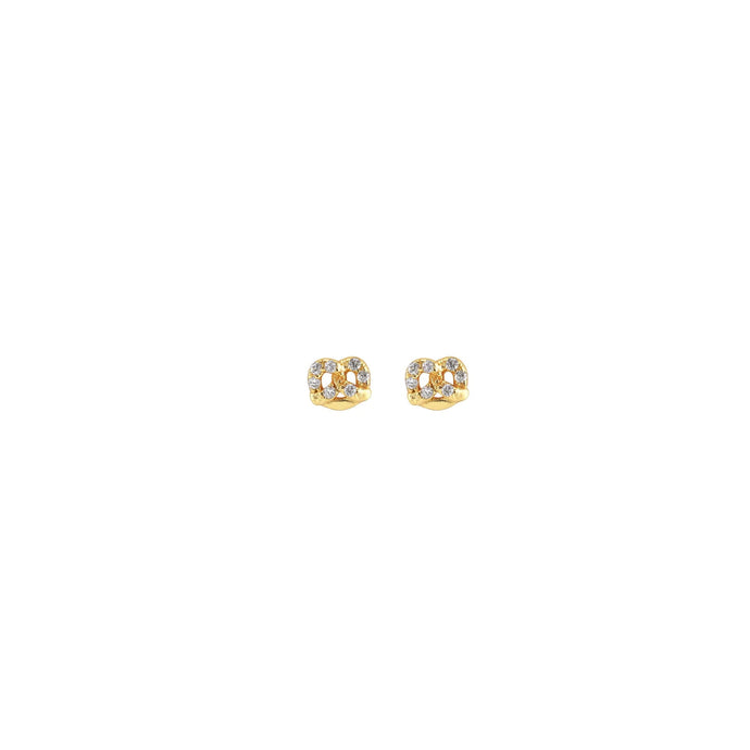 Tiny Pretzel Crystal Studs