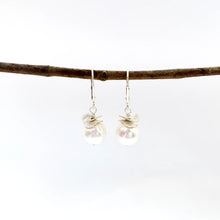 Acorn White Pearl Earrings