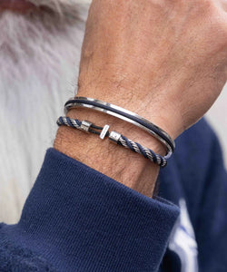 Catena Twisted Navy Silver Bracelet