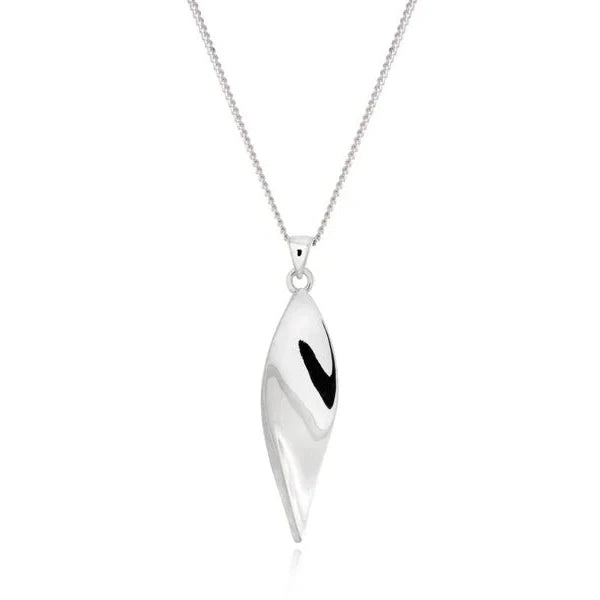 Laurel Long Solid Leaf Drop Necklace