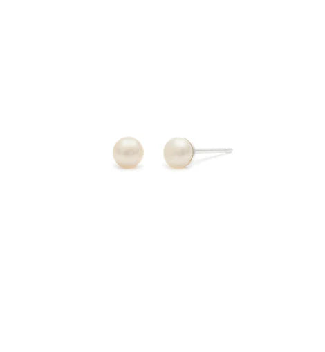 White Pearl Stud Earrings