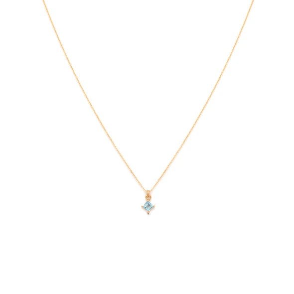 Mini Diana Swiss Blue Topaz Necklace