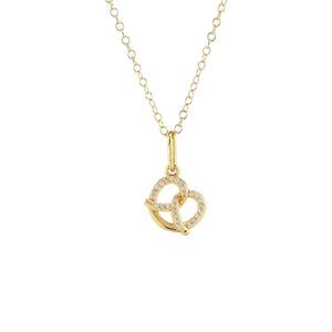 Pretzel Crystal Charm Necklace