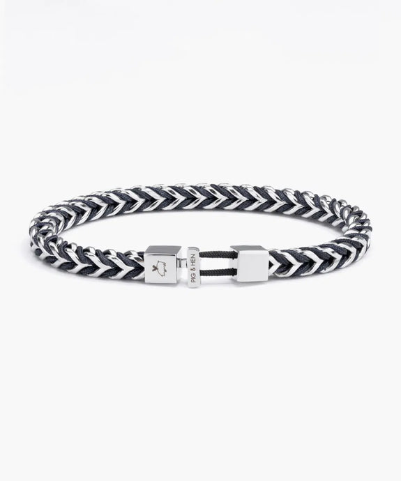 Catena Foxtail Navy Silver Bracelet