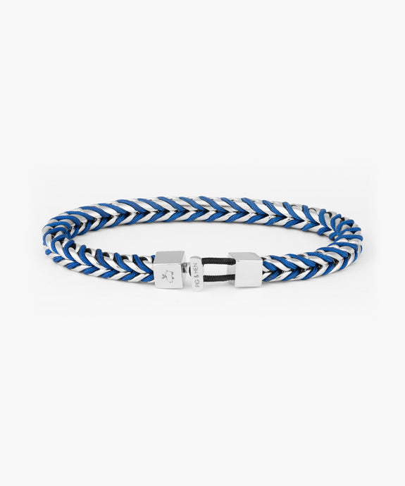 Catena Foxtail Cobalt Silver Bracelet