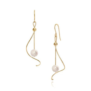 Pirouette White Pearl Earrings