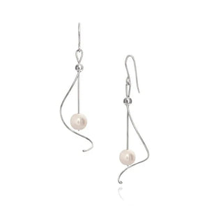 Pirouette White Pearl Earrings