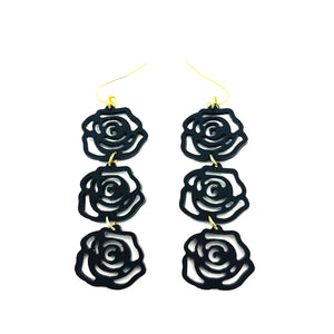 Rosette Triple Drop Earrings