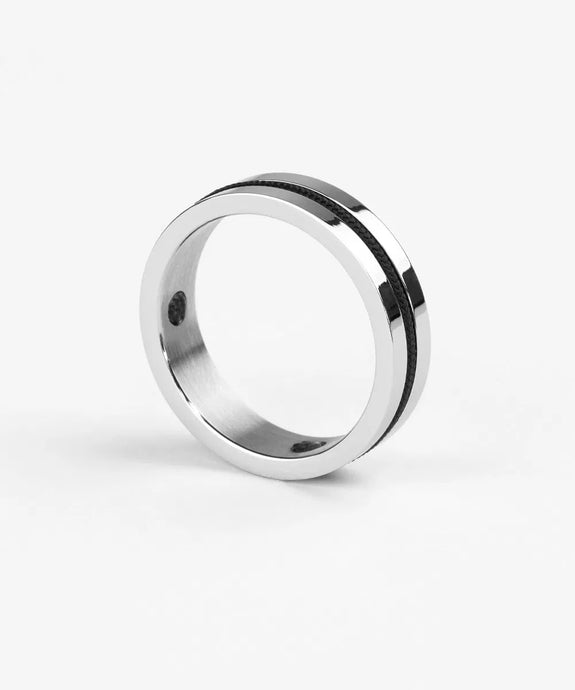 Navarch 6mm Ring Navy Silver