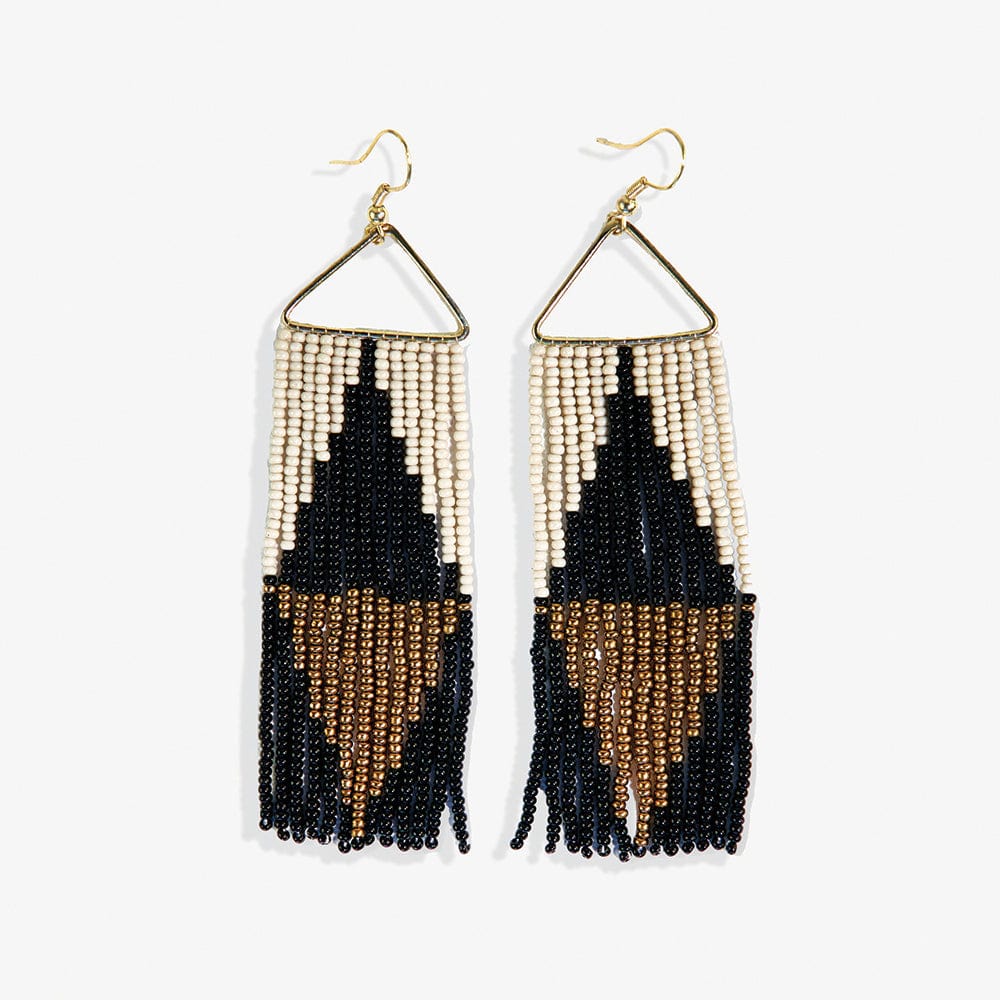 Brooke Split Diamond Earrings Black