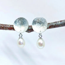 Scribbed Disc Dangle Stud Earrings