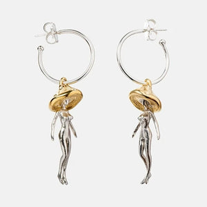 Mushroom Hoop Earrings