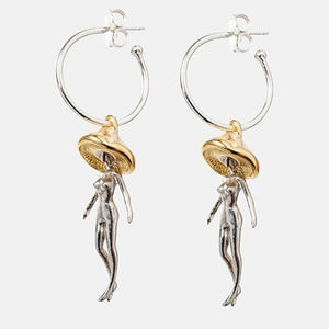 Mushroom Hoop Earrings