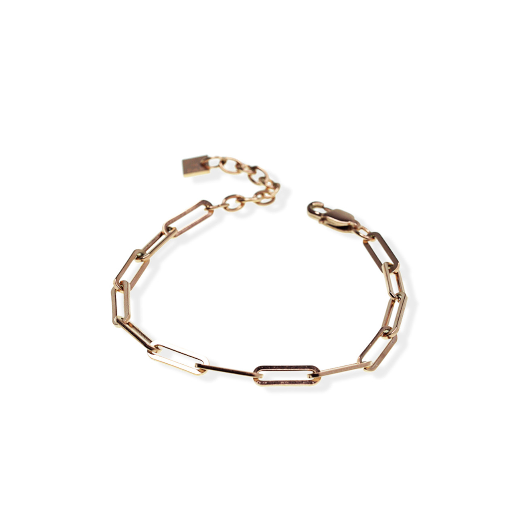 jj+rr Blake Paperclip Bracelet Rose Gold 3B11RG