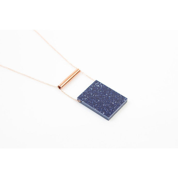 dconstruct Cobalt Corian Rectangle Necklace COR-N-REC-CT