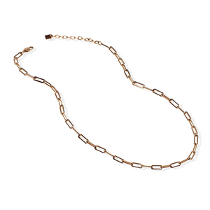 jj+rr Kendall Paperclip Necklace Rose Gold 3N9RG