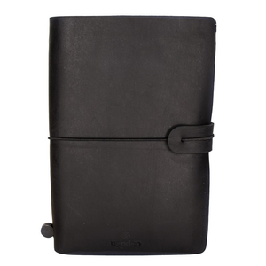 Uppdoo Journey Small Leather Bound Traveler's Notebook Black