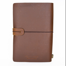 Uppdoo Journey Small Leather Bound Traveler's Notebook Chestnut