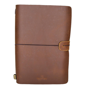 Uppdoo Journey Small Leather Bound Traveler's Notebook Chestnut