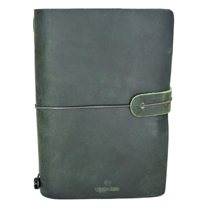 Uppdoo Journey Small Leather Bound Traveler's Notebook Hunter Green