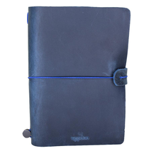 Uppdoo Journey Small Leather Bound Traveler's Notebook Navy